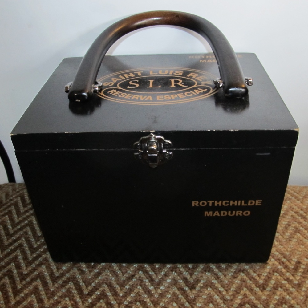 Vintage Large Cigar Box Hand Made Lined Purse